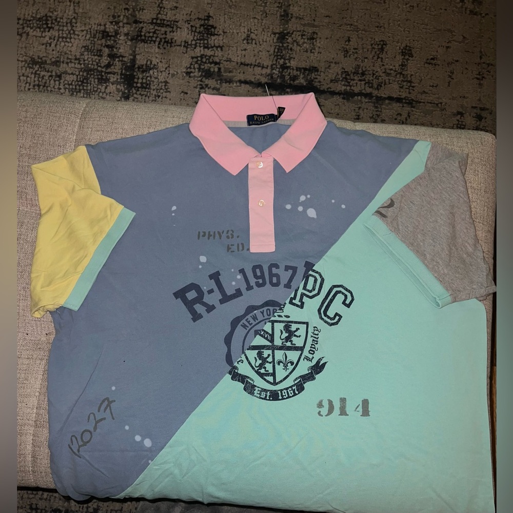 Polo Ralph Lauren Men's Rl 1967 PC Patchwork Classic Fit Mesh Shirt size 3XLT